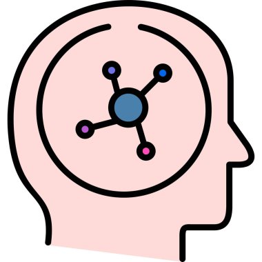 İnsan beyni simgesi, vektör illüstrasyon tasarımı