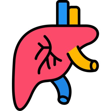 Karaciğer. Web simgesi basit illüstrasyon