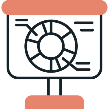 Fan modern simgesi, vektör illüstrasyonu