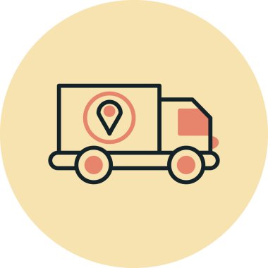 Teslimat. Web simgesi basit illüstrasyon