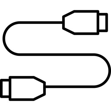 Usb kablo ikonu. Beyaz arkaplanda izole edilmiş web tasarımı için usb kablo vektör simgesi