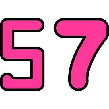 Beyaz arkaplanda 7 numaralı pembe