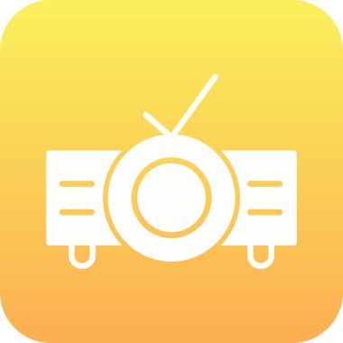 Eşsiz TV Vektörü Glyph Simgesi