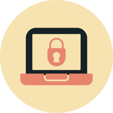 Web simgesi, güvenlik kilidinin vektör illüstrasyonu