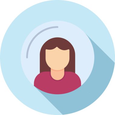 avatar kadın kişi simgesi düz stil