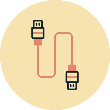 Kablo. Web simgesi basit illüstrasyon