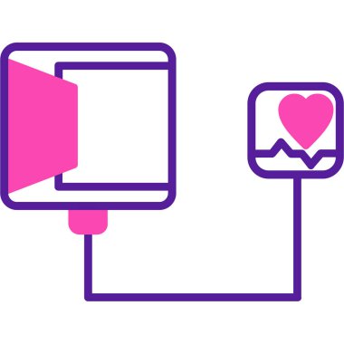 ekranlı kalp ve vektör resimlemesi