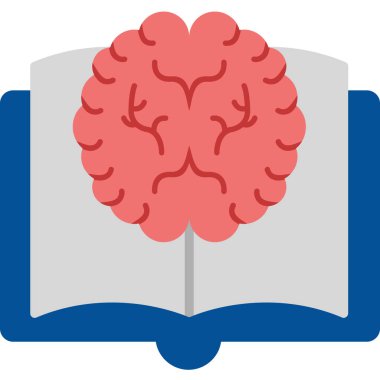 düz stil kitap beyin eğitimi simgesi