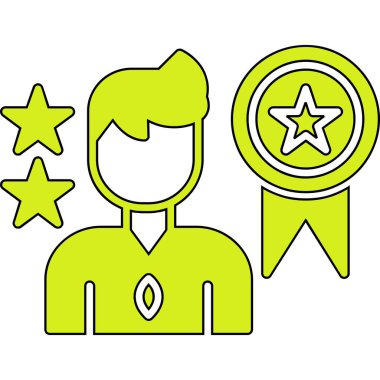 Beyaz arkaplanda yıldız simgesi, vektör illüstrasyon tasarımı