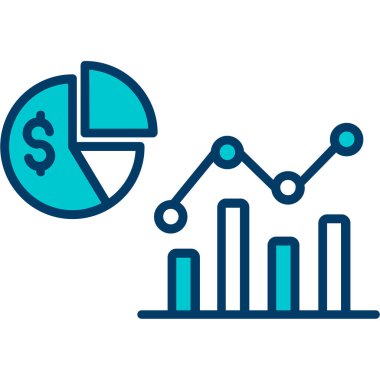 Dolar sembolü çizimi olan iş grafiği
