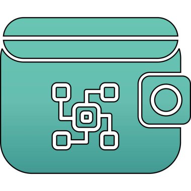 Cüzdan ikonu. Web için çanta vektör simgesinin özet çizimi