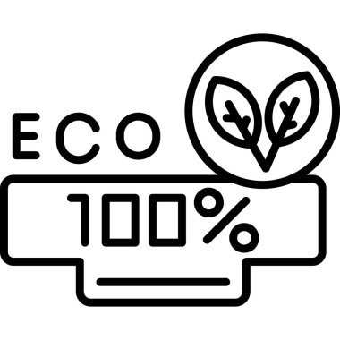 Eko eko yaprak çizgisi simgesi, vektör illüstrasyonu