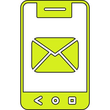 Akıllı telefon simgesi vektör illüstrasyon tasarımı içeren e- posta iletisi