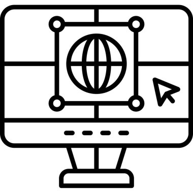 İnternet simgesi, vektör illüstrasyonu