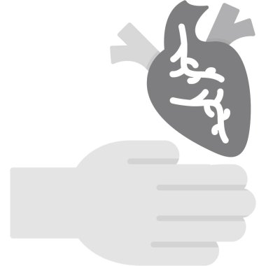 İnsan kalp organı simgesi ana hatlarıyla