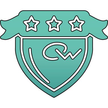 Bir kalkan simgesinin vektör illüstrasyonu