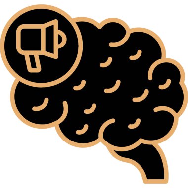 Beyin beyin simgesi doldurulmuş ana hatlar biçiminde