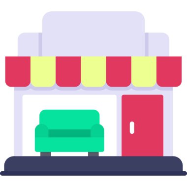 Dükkan. Web simgesi basit illüstrasyon