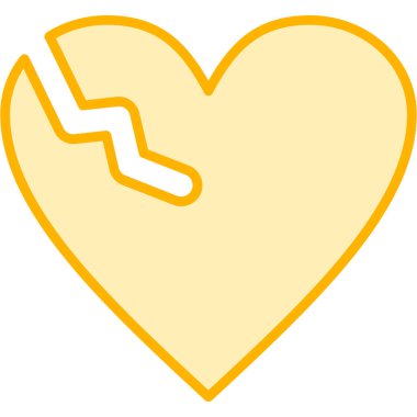 kırık kalp vektör simgesi