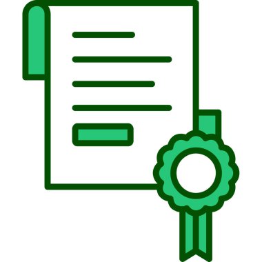 Sertifika. Web simgesi basit illüstrasyon