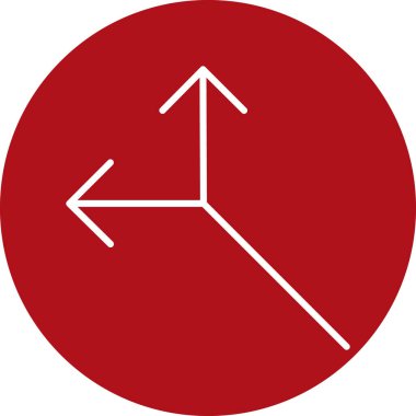 Dairedeki kırmızı bir okun vektör simgesi