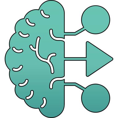 Moda Biçimli Beyin Simgesi İzole Arkaplan