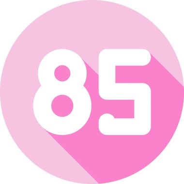 89. yaş günü ikonu, düz stil.