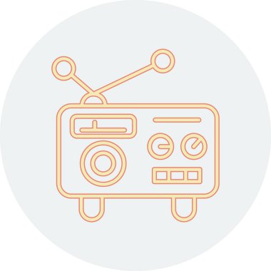 Retro radyo. vektör çizim