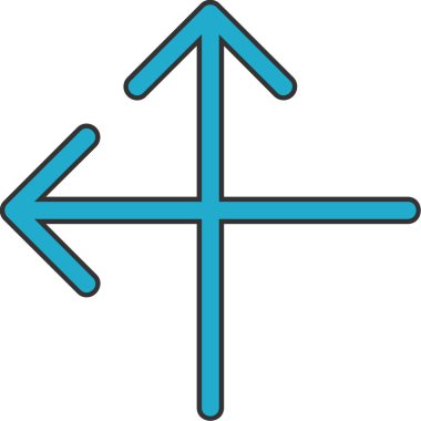 ok yönü simgesi ana hat biçiminde