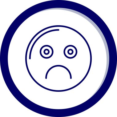 üzgün yüz simgesi, vektör illüstrasyonu