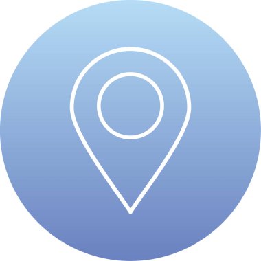 Benzersiz pin konum çizgisi vektör simgesi