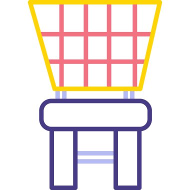 Sepet arabası ikonu. dış hat sepet vektör simgesi beyaz üzerinde izole