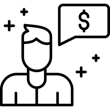 Dolar sahibi iş adamı, vektör illüstrasyonu