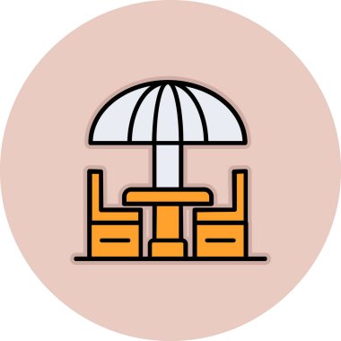 Şemsiye simgesi olan sandalye, taslak biçimi