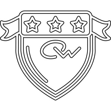 Taç ve kurdele simgesi ile amblem, özet biçimi