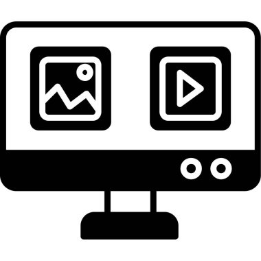 Televizyon. Web simgesi basit tasarım