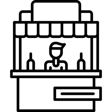 Taslak biçiminde kahve dükkanı simgesi