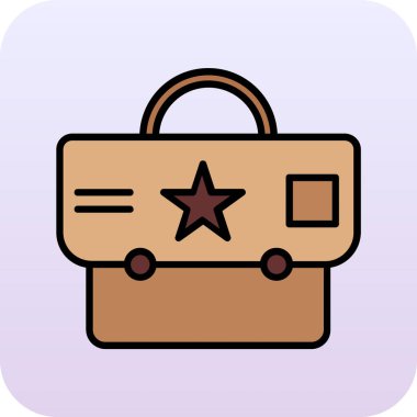 Yıldızlı alışveriş çantası, vektör illüstrasyonu