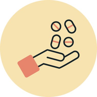 İlaç. Web simgesi basit illüstrasyon