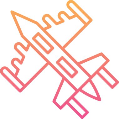 Roket simgesi, vektör illüstrasyonu basit roket