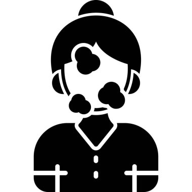 avatar kadın kişi simgesi katı stil