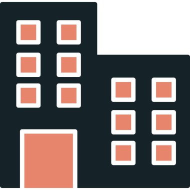 Bina. Web simgesi basit illüstrasyon