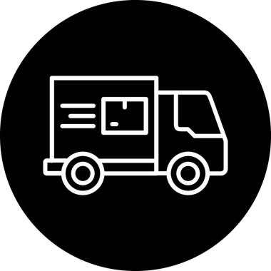 Teslimat kamyonu simgesinin vektör çizimi