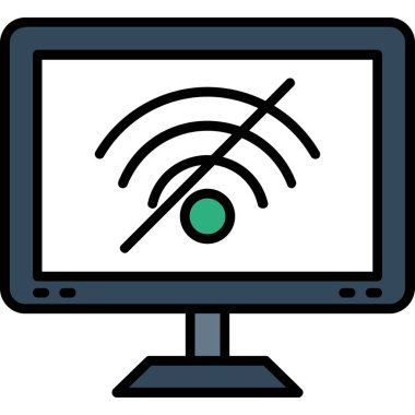 Bilgisayar monitörü. Web simgesi basit illüstrasyon