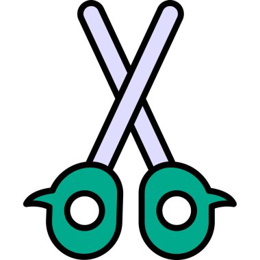 çapraz makas ikonu. ana hatlı terzi vektör resimleme simgesi rengi düz izole