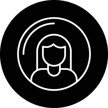 Dairede mikrofonu olan bir kadının vektör çizimi