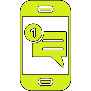 konuşma baloncuğu simgesi olan cep telefonu