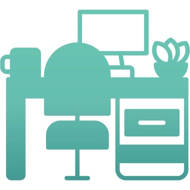 Lambalı ofis sandalyesinin vektör illüstrasyonu