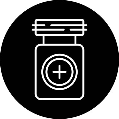 İlaç şişesi simgesinin vektör illüstrasyonu