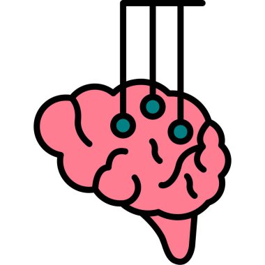 Beyin zihin simgesi doldurulmuş ana hatlar biçiminde